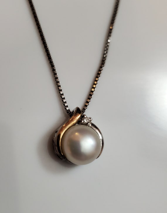 Gorgeous Vintage Freshwater Pearl 14K gold over S… - image 3