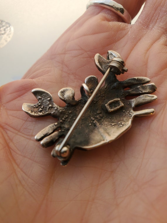 Adorable Sterling Silver Crab Pendant OR Brooch! - image 7