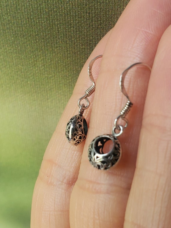 Beautiful Hollow Bali Style Round Earrings. Sterl… - image 3