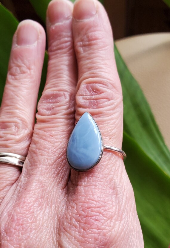 Gorgeous Blue Owyhee Opal Sterling Silver Ring. S… - image 3