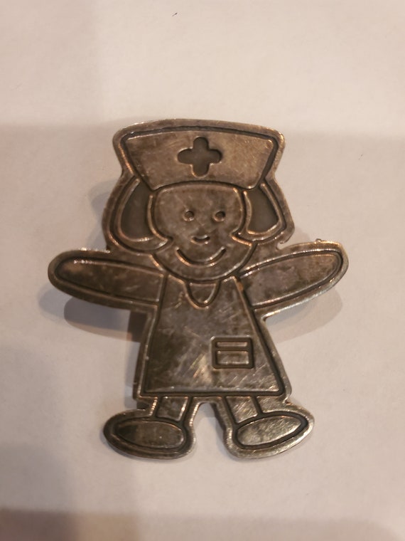 Amazing Vintage Nurse Pin! Sterling Silver