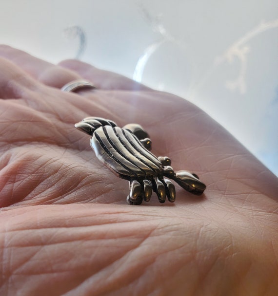 Adorable Sterling Silver Crab Pendant OR Brooch! - image 5