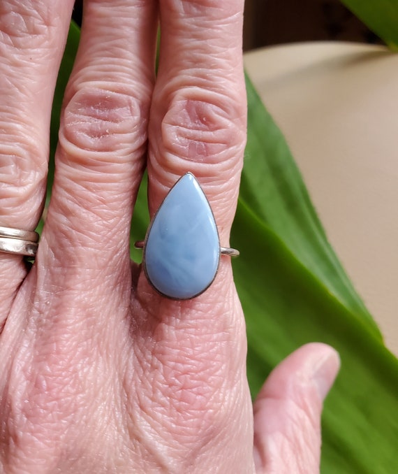Gorgeous Blue Owyhee Opal Sterling Silver Ring. S… - image 2
