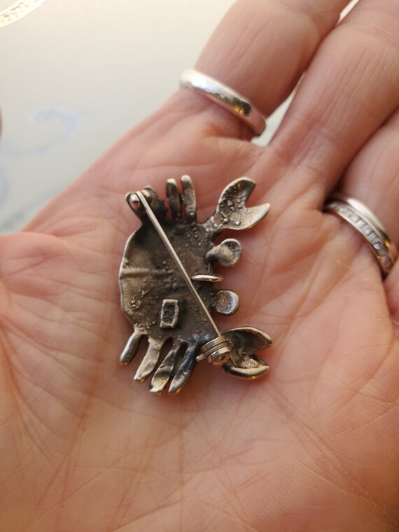 Adorable Sterling Silver Crab Pendant OR Brooch! - image 8