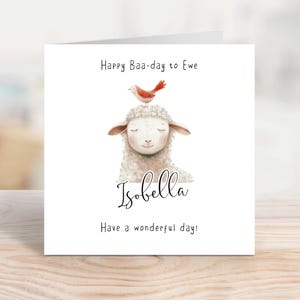 Personalised Sheep Birthday Card, Editable Birthday to Ewe, Custom Happy Birthday Design, EBC0016