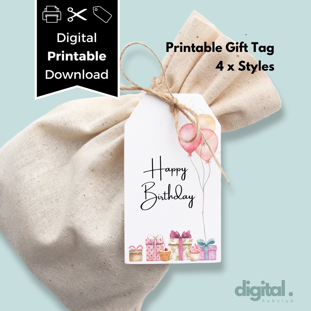 Printable Birthday Gift Tag With Presents Present Gift Tag - Etsy