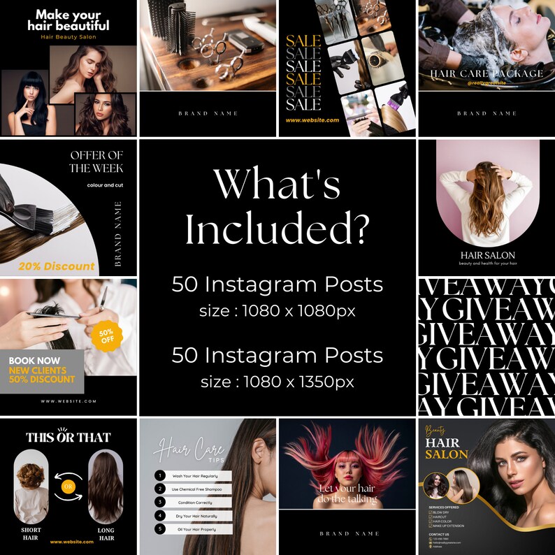 50 Hair Stylist Instagram Post Templates Instagram Template Etsy