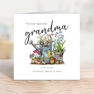 Cartão personalizado para avó - Design de jardinagem para impressão para aniversário ou ocasião especial | Presente para download digital para avó, EBC0005