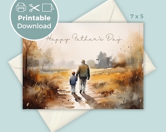 Tarjeta imprimible del Día del Padre, Tarjeta del Día del Padre DIY del Día del Padre e Hijo, Descarga instantánea para imprimir en casa