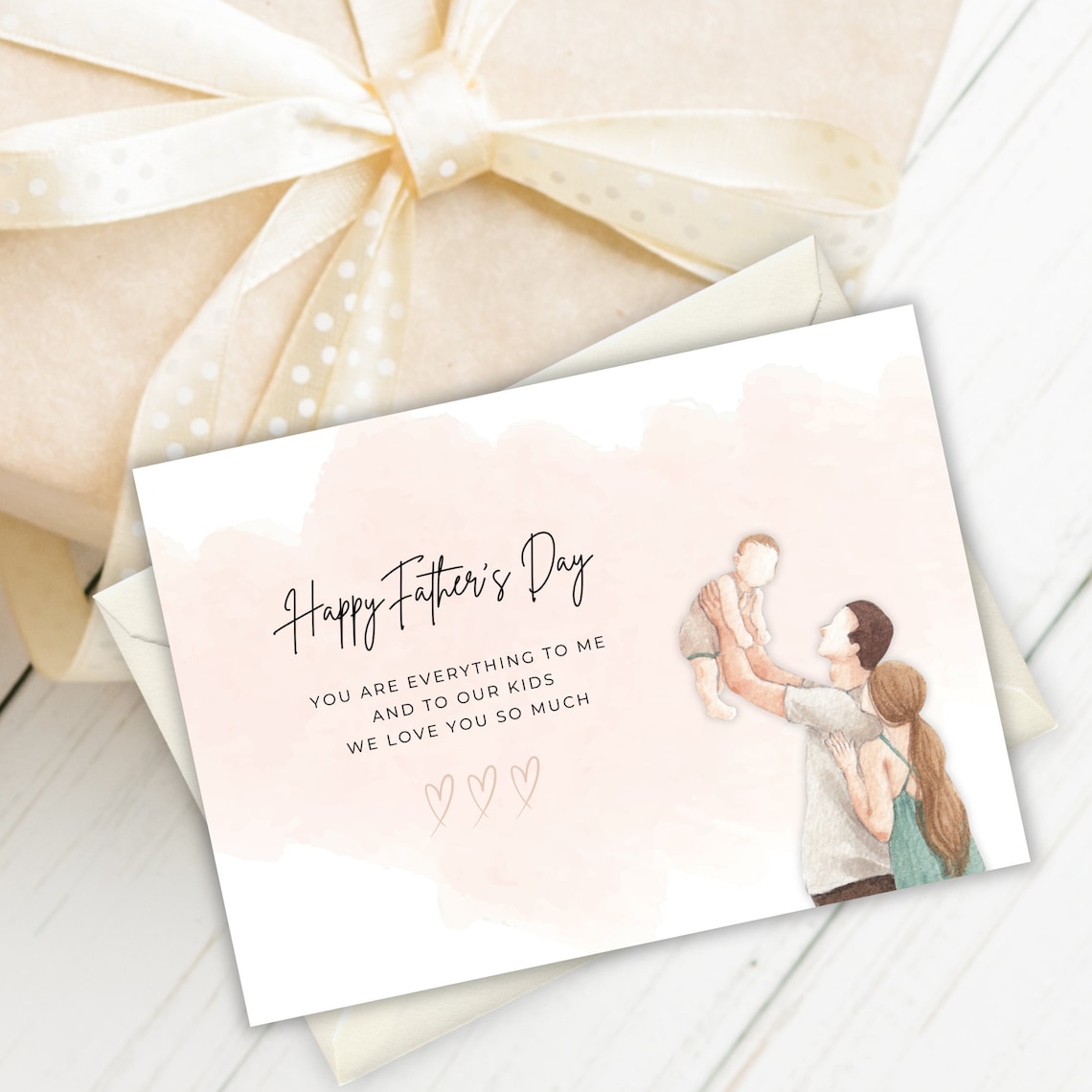 Printable Father and Daughter Father's Day Card, DIY Card for Dad ...