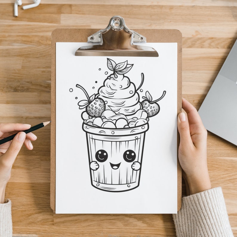25 Colouring Pages for Kids Printable, Cute Sweet Treats Colouring ...