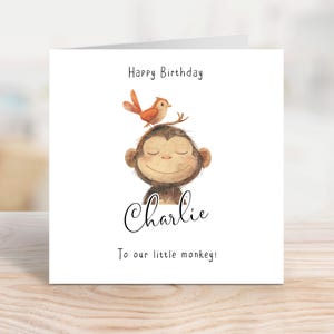 Personalised Monkey Birthday Card, Cheeky Monkey Printable Card, Funny Digital Download, EBC0023