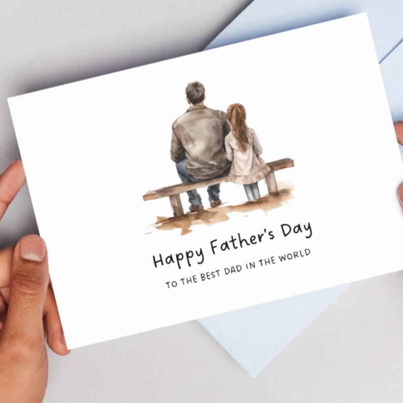 Printable Father's Day Card, Father and Daughter Father's Day Card ...