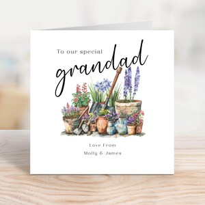 Personalised Grandad Card - Printable Gardening Design for Birthday or Special Occasion | Digital Download Gift for Grandfather, EBC0004