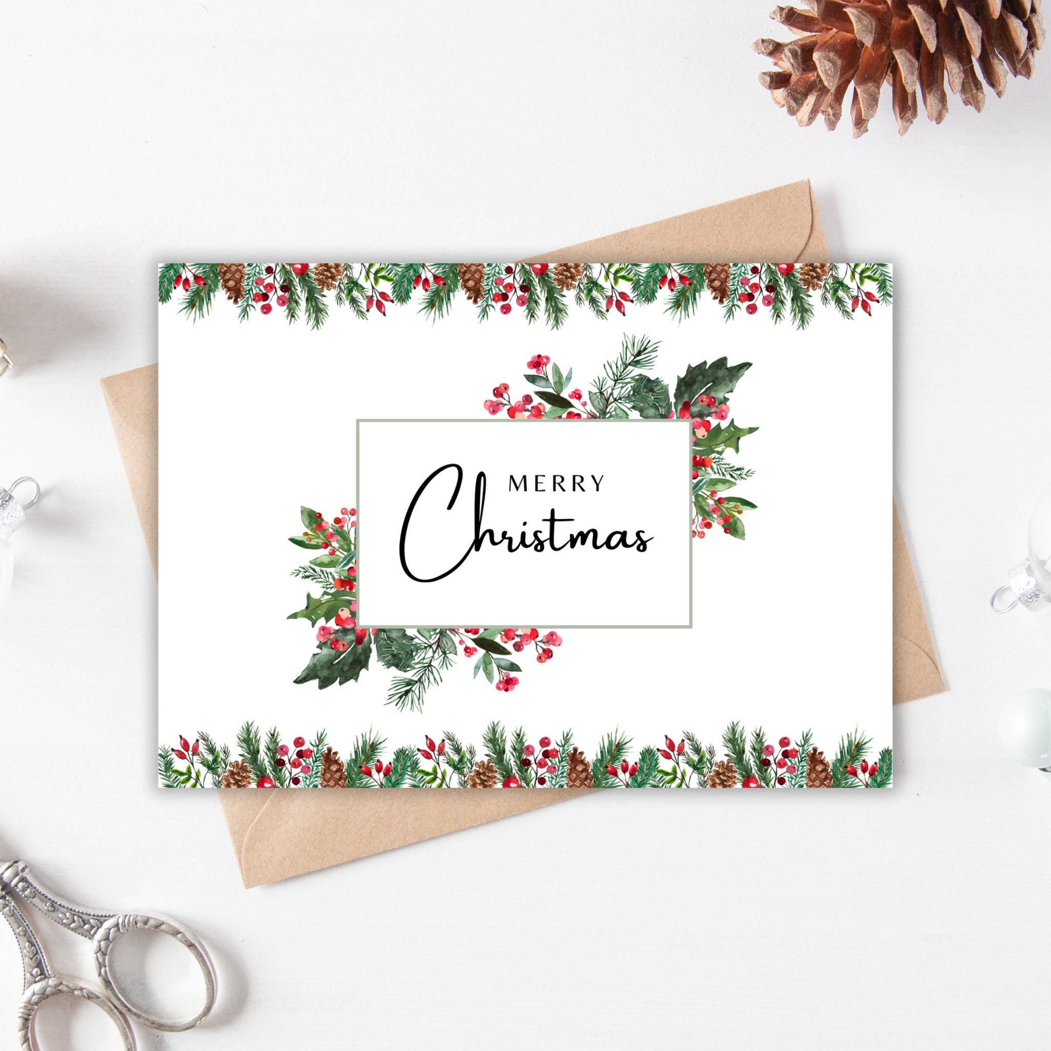 Merry Christmas Card Printable, Merry Christmas Card, Christmas Cards