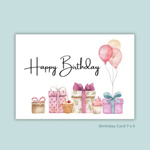 Printable Birthday Card Presents, Happy Birthday Card, Greetings Card ...
