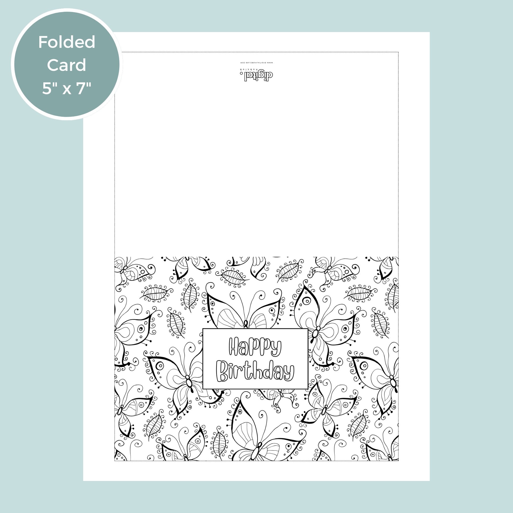 Birthday Card With Butterflies Printable Butterfly Birthday - Etsy