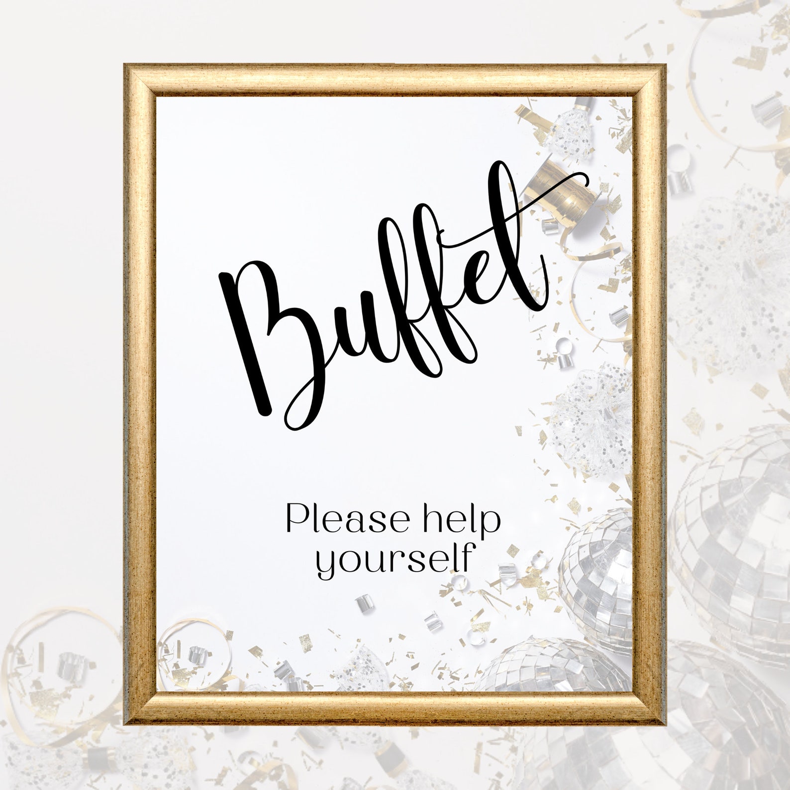 Surprose Signs Printable Surprise Birthday Buffet Sign, Birthday Printable Party Sign ...