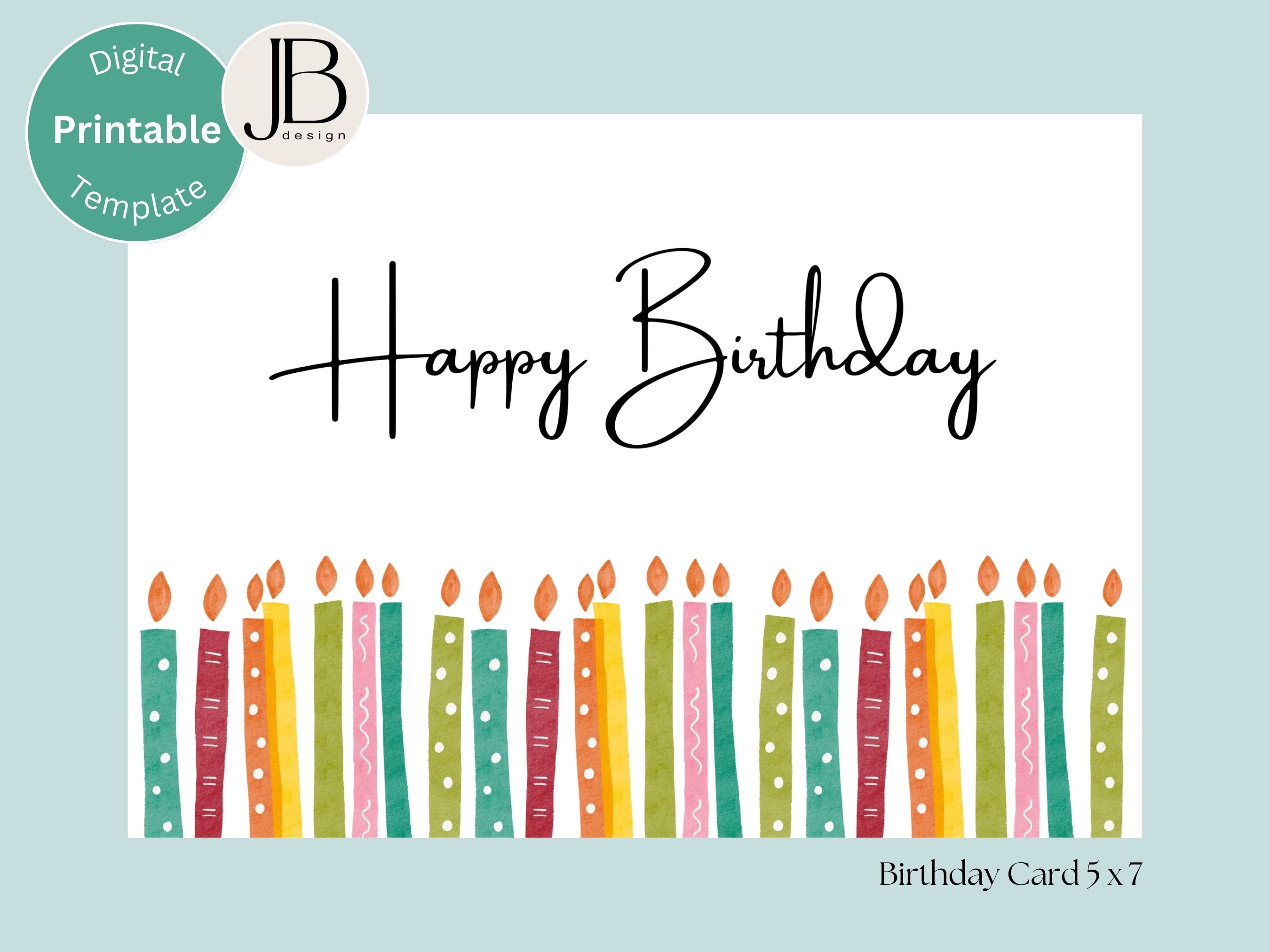printable birthday card happy birthday card printable etsy uk