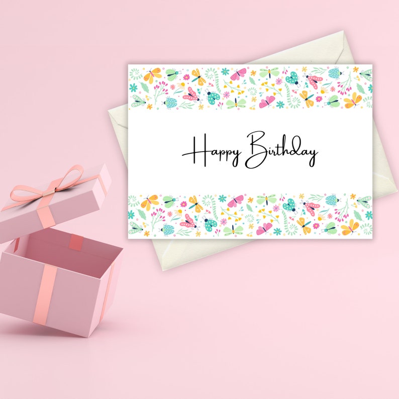 Printable Birthday Card Butterfly Floral Birthday Card Etsy printable-birthday-card-butterfly-floral-birthday-card-etsy