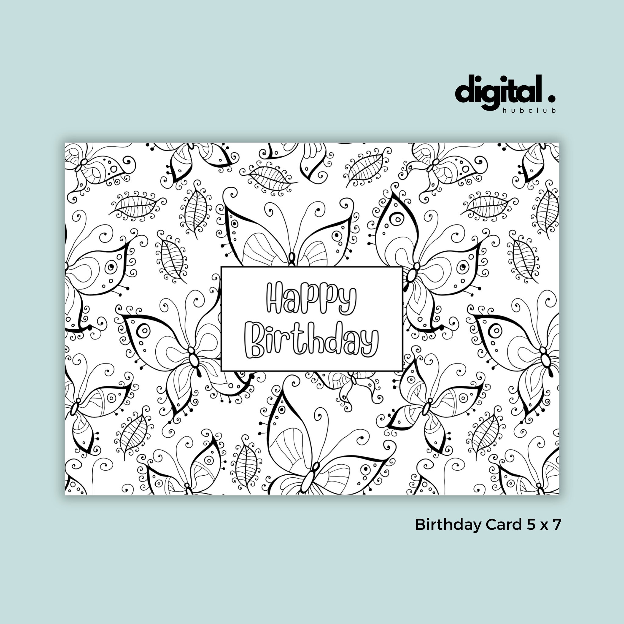 Birthday Card With Butterflies Printable Butterfly Birthday - Etsy
