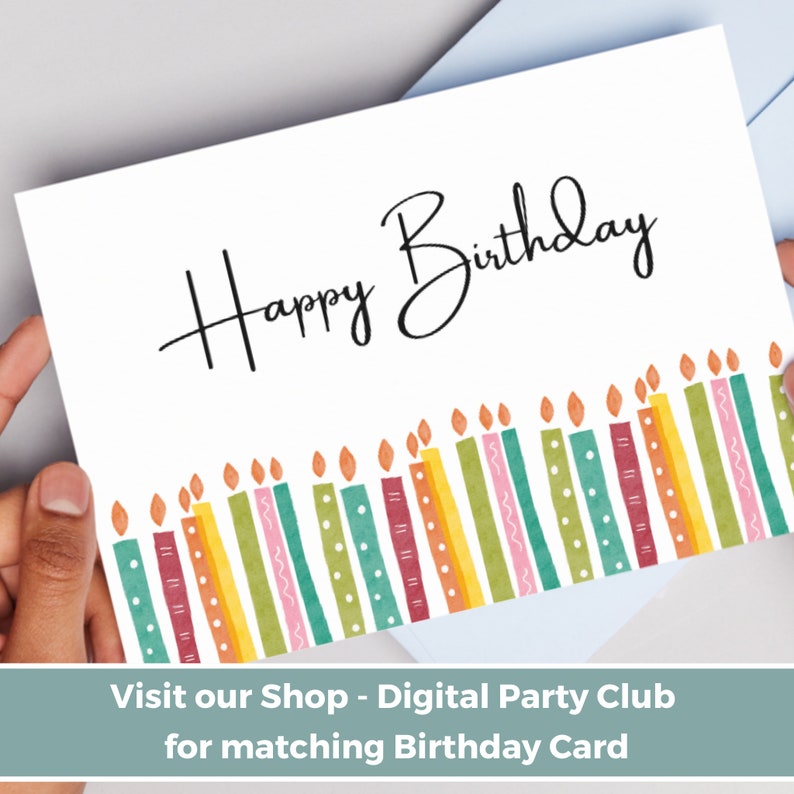 Editable Happy Birthday Gift Tag With Candles, Gift Tag Print at Home Instant Download Etsy