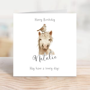 Personalisierte Pferd Geburtstagskarte, niedlicher digitaler Download, benutzerdefinierte alles Gute zum Geburtstag Design, EBK0013