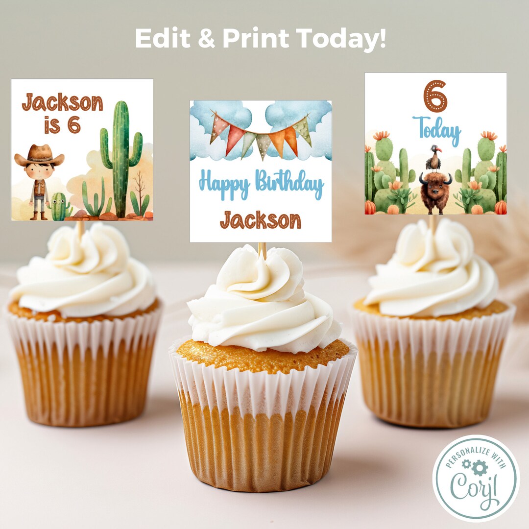 24 Cowboy-Cupcake-Topper Mit Hüten Und Stiefeln – Perfekt Für Babyparty, Geburtstag & Cowboy-Thema