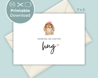 Easter Bunny Card Printable, Bunny Design, Easter Greetings, DIY Easter Decoration, Spring Holiday Card