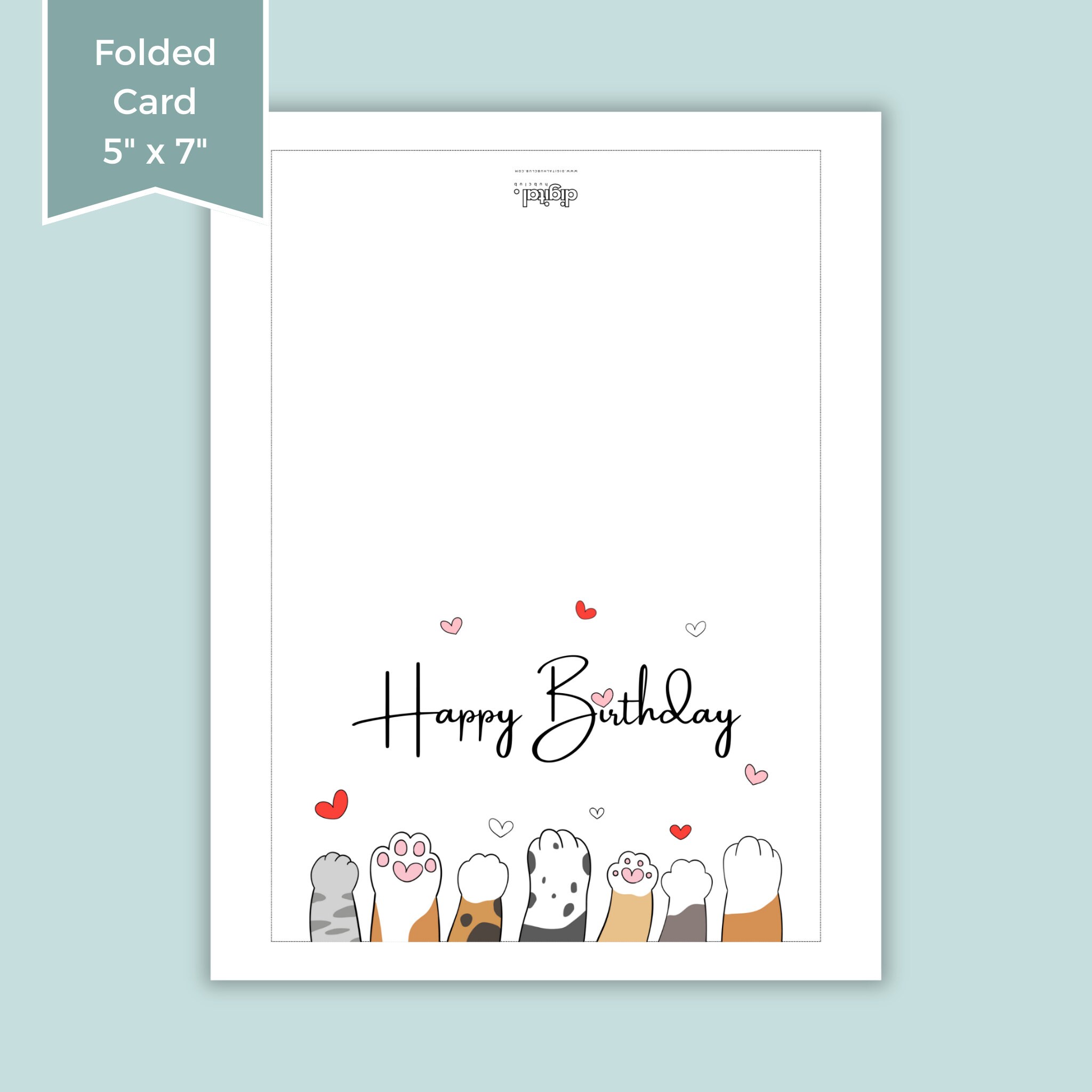 Birthday Card Bundle Printable Dog and Cat Set of 4 Printable - Etsy