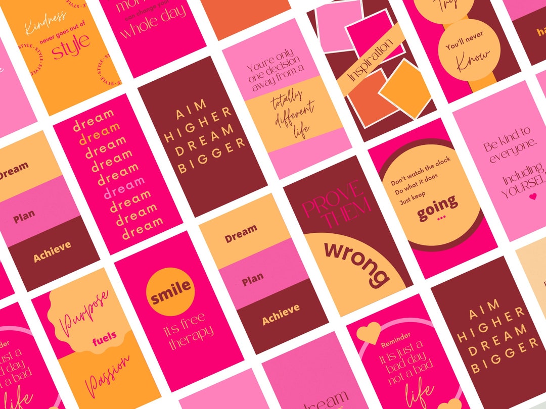 100 Colourful Motivational Instagram Story Templates - Etsy