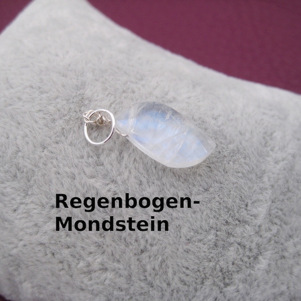 Necklace pendant moonstone, rainbow moonstone, natural, pendant, charm, 925 silver, rose gold filled, gold filled