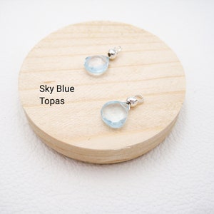 Interchangeable earring pendant topaz, sky blue topaz, hoop earrings, 925 silver, rose gold filled, gold filled, gemstone earrings
