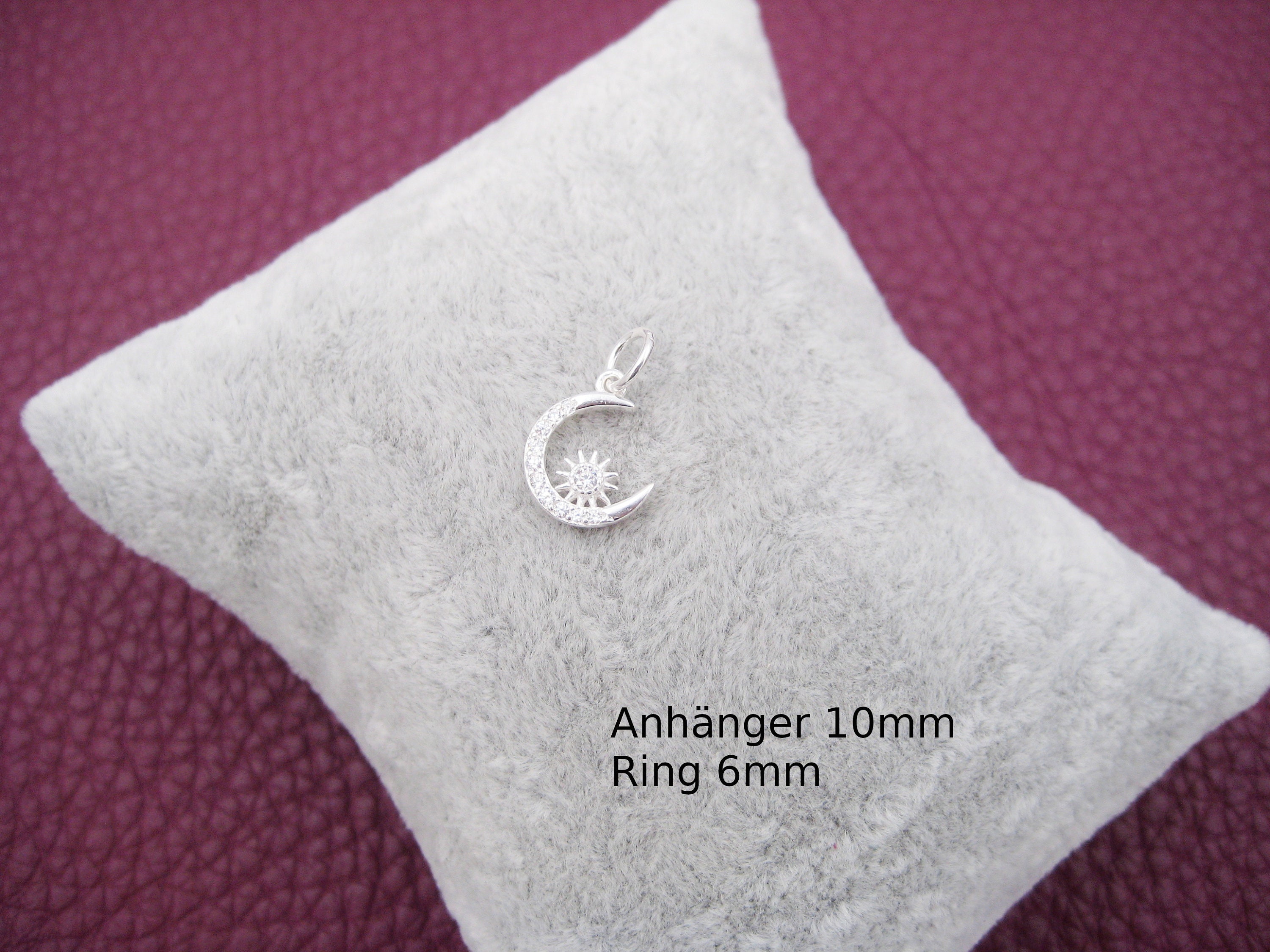 Sterlingsilber Mond- Und Sternanhänger / Charm, Italienische
