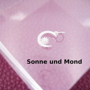 Sun and Moon Pendant, 925 Silver, Sterling Silver, Charm 925 Silver, Small Pendant