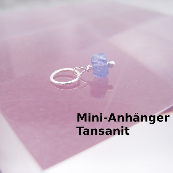 Mini Tanzanite Purple Blue Pendant December Birthstone Tiny Natural Charm Bracelet Anklet 925 Silver Rose Gold Filled