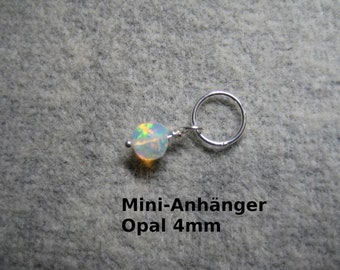Mini Opal Pendant, 4 mm, Welo Opal, faceted, tiny, natural, charm bracelet, anklet, 925 silver, rose gold filled