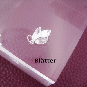 Necklace pendant leaves, 925 silver, sterling silver, charm 925 silver, large pendant