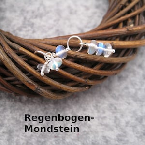 Moonstone pendant, rainbow moonstone, natural, rondelle, June birthstone, shimmer, 925 silver, rose gold filled, gold filled