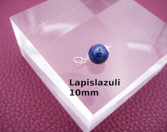 Lapis lazuli pendant, 10 mm, blue, gold, pyrite, natural, charm, 925 silver, rose gold filled, gold filled