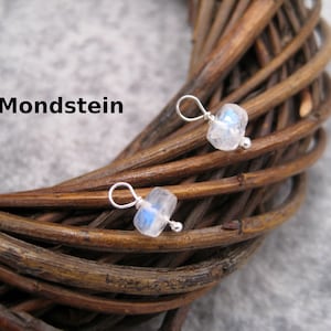 Interchangeable earring pendant moonstone, rainbow moonstone, blue shimmer, hoop earrings, 925 silver, rose gold filled, gold filled, gemstone earrings