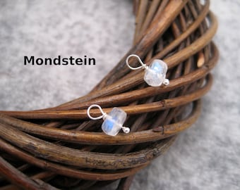 Interchangeable earring pendant moonstone, rainbow moonstone, blue shimmer, creole, 925 silver, rose gold filled, gold filled, gemstone earrings