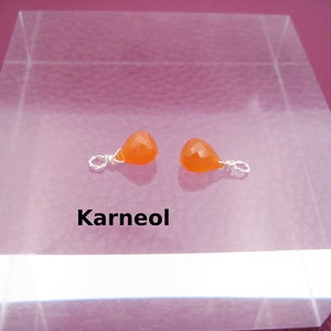 Interchangeable earring pendant carnelian, birthstone July, teardrop, hoop, 925 silver, rose gold filled, gold filled, gemstone earrings