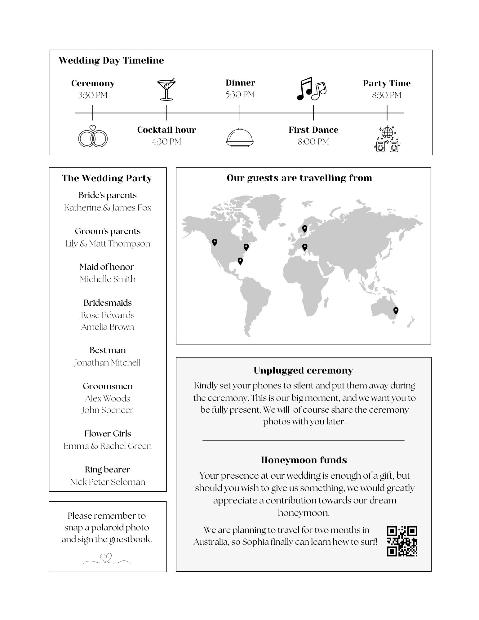 Newspaper Wedding Program Invitation Template Wedding Day Etsy