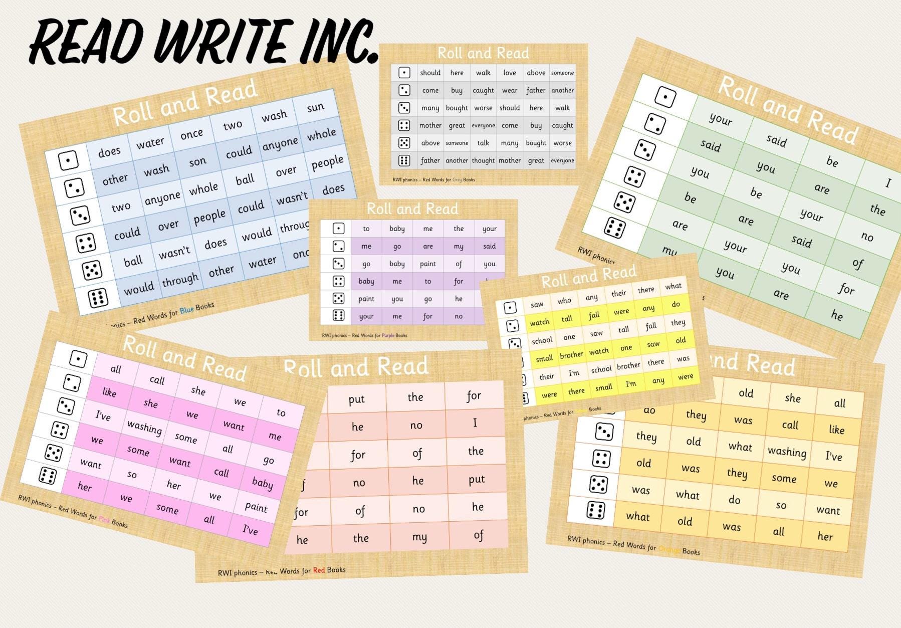Read Write Inc Phonics Game Roll and Read Red Words EYFS - Etsy