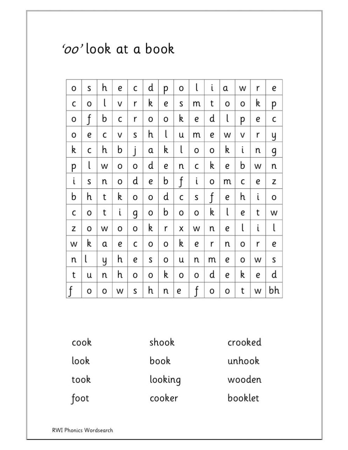 Word Search - Read Write Inc Phonics - Green Words Set 2 - EYFS - First ...