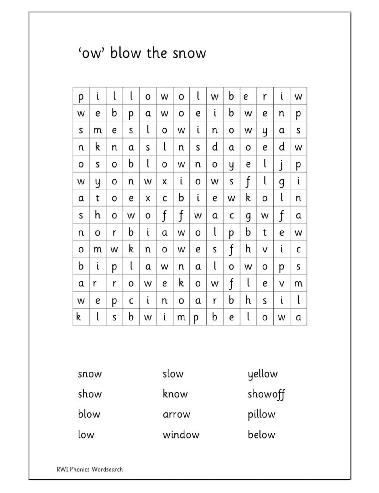 Word Search Read Write Inc Phonics Green Words Set 2 EYFS First 6 ...