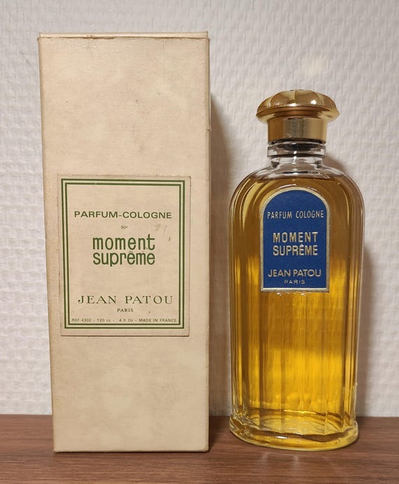 Vintage Cologne Moment Suprême Perfume by Jean Patou 120 Ml. Label