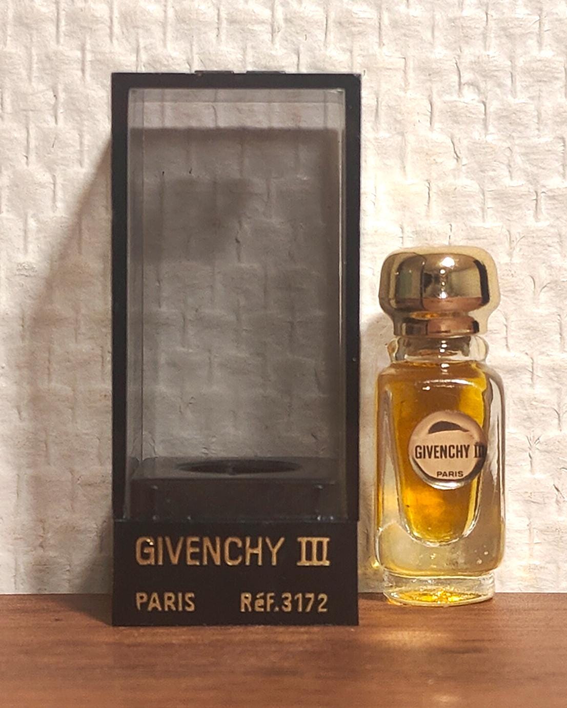 Givenchy III Perfume Extract by Givenchy, 2 Ml. Label. Plexiglass