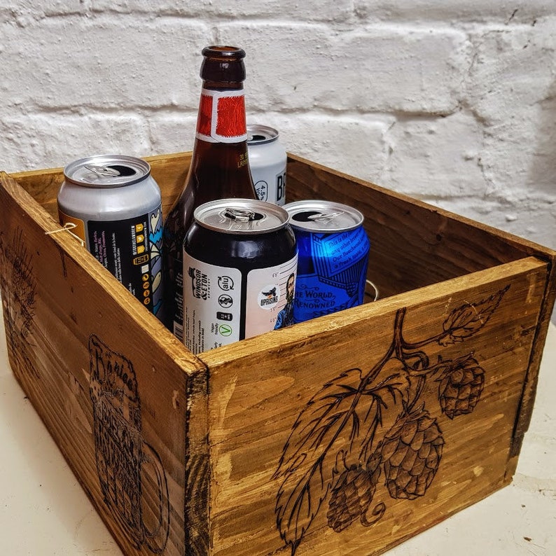 Wooden Beer Crate Etsy